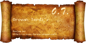 Orovan Teréz névjegykártya